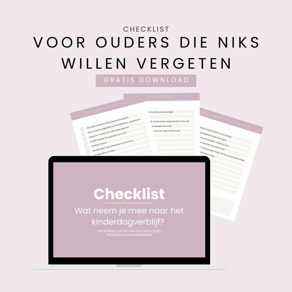 Checklist wat neem je mee naar het kinderdagverblijf